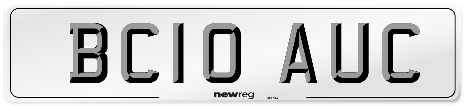 BC10 AUC Number Plate from New Reg